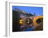 Illuminated Castle and Cathedral across the River Wear, Durham, County Durham, England, UK-Ruth Tomlinson-Framed Photographic Print