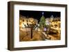 Illuminated Central Square of Megeve on Christmas Eve, French Alps, France-anshar-Framed Photographic Print