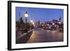 Illuminated Charles Bridge and Castle District with Hradcany-Markus-Framed Photographic Print