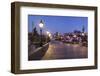 Illuminated Charles Bridge and Castle District with Hradcany-Markus-Framed Photographic Print