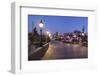 Illuminated Charles Bridge and Castle District with Hradcany-Markus-Framed Photographic Print