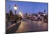 Illuminated Charles Bridge and Castle District with Hradcany-Markus-Mounted Photographic Print