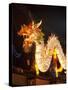 Illuminated Chinese Dragon on New Year's Eve, Hong Kong, China-Dallas and John Heaton-Stretched Canvas