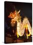 Illuminated Chinese Dragon on New Year's Eve, Hong Kong, China-Dallas and John Heaton-Stretched Canvas