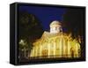 Illuminated Church on Pilies Gatve, Vilnius, Lithuania, Baltic States, Europe-Ian Trower-Framed Stretched Canvas