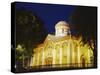 Illuminated Church on Pilies Gatve, Vilnius, Lithuania, Baltic States, Europe-Ian Trower-Stretched Canvas