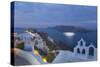 Illuminated Cruise Ship Entering the Caldera at Dawn, Oia (Ia), Santorini (Thira) (Thera)-Ruth Tomlinson-Stretched Canvas