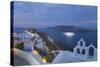 Illuminated Cruise Ship Entering the Caldera at Dawn, Oia (Ia), Santorini (Thira) (Thera)-Ruth Tomlinson-Stretched Canvas