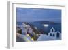 Illuminated Cruise Ship Entering the Caldera at Dawn, Oia (Ia), Santorini (Thira) (Thera)-Ruth Tomlinson-Framed Photographic Print