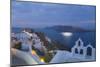 Illuminated Cruise Ship Entering the Caldera at Dawn, Oia (Ia), Santorini (Thira) (Thera)-Ruth Tomlinson-Mounted Photographic Print