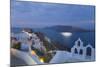 Illuminated Cruise Ship Entering the Caldera at Dawn, Oia (Ia), Santorini (Thira) (Thera)-Ruth Tomlinson-Mounted Photographic Print