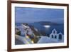 Illuminated Cruise Ship Entering the Caldera at Dawn, Oia (Ia), Santorini (Thira) (Thera)-Ruth Tomlinson-Framed Photographic Print