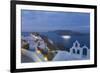 Illuminated Cruise Ship Entering the Caldera at Dawn, Oia (Ia), Santorini (Thira) (Thera)-Ruth Tomlinson-Framed Photographic Print