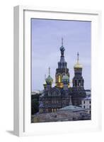 Illuminated Domes of Church of the Saviour on Spilled Blood, St. Petersburg, Russia-Gavin Hellier-Framed Photographic Print