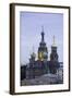 Illuminated Domes of Church of the Saviour on Spilled Blood, St. Petersburg, Russia-Gavin Hellier-Framed Photographic Print