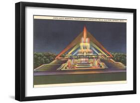 Illuminated Fountain, Belle Isle, Detroit, Michigan-null-Framed Art Print