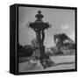 Illuminated Fountain, Designed by Henri Auguste Bartholdi, in the Botanical Gardens-null-Framed Stretched Canvas