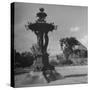 Illuminated Fountain, Designed by Henri Auguste Bartholdi, in the Botanical Gardens-null-Stretched Canvas