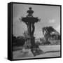 Illuminated Fountain, Designed by Henri Auguste Bartholdi, in the Botanical Gardens-null-Framed Stretched Canvas