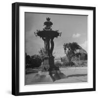 Illuminated Fountain, Designed by Henri Auguste Bartholdi, in the Botanical Gardens-null-Framed Photographic Print