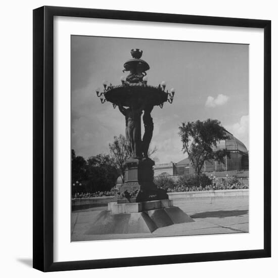 Illuminated Fountain, Designed by Henri Auguste Bartholdi, in the Botanical Gardens-null-Framed Photographic Print