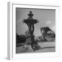 Illuminated Fountain, Designed by Henri Auguste Bartholdi, in the Botanical Gardens-null-Framed Photographic Print