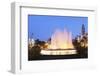 Illuminated Fountain on Plaza Del Ayuntamineto-Markus Lange-Framed Photographic Print