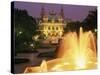 Illuminated Fountains in Front of the Casino at Monte Carlo, Monaco, Europe-null-Stretched Canvas