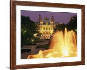 Illuminated Fountains in Front of the Casino at Monte Carlo, Monaco, Europe-null-Framed Photographic Print