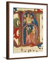 Illuminated Initial Capital Letter H Depicting a Scene from the Old Testament by Turone-null-Framed Giclee Print