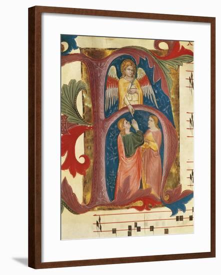 Illuminated Initial Capital Letter H Depicting a Scene from the Old Testament by Turone-null-Framed Giclee Print