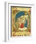 Illuminated Initial Capital Letter O Portraying the Adoration of the Magi-null-Framed Giclee Print