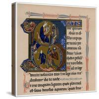 Illuminated Initial Letter 'B, 13th Century-null-Stretched Canvas