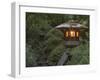 Illuminated Lantern in Portland Japanese Garden, Oregon, USA-William Sutton-Framed Photographic Print