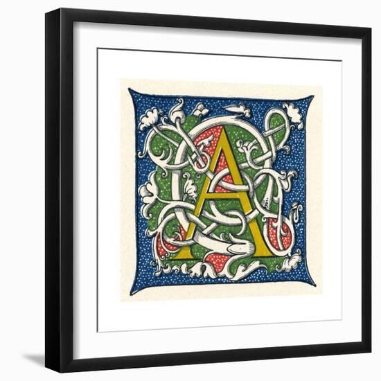 Illuminated Letter A-null-Framed Giclee Print