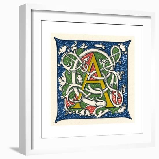 Illuminated Letter A-null-Framed Giclee Print