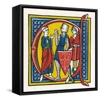 Illuminated Letter C-null-Framed Stretched Canvas