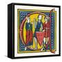 Illuminated Letter C-null-Framed Stretched Canvas