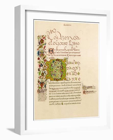 Illuminated Letter D, 15th Century-null-Framed Giclee Print