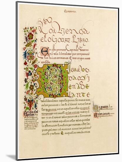 Illuminated Letter D, 15th Century-null-Mounted Giclee Print
