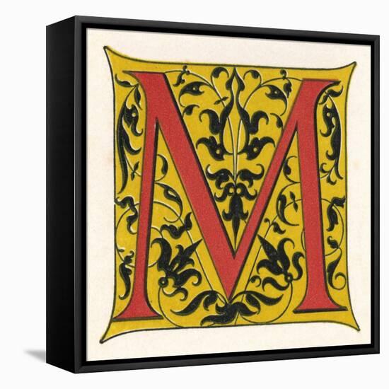 Illuminated Letter M-null-Framed Stretched Canvas