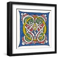 Illuminated Letter O-null-Framed Art Print