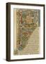 Illuminated Letter "P" Showing King Solomon Writing His "Proverbs", from a German Bible-null-Framed Photographic Print