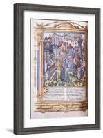 Illuminated Manuscript Depicting a King and His Army before a City, 1503-04-Jacques De Besancon-Framed Giclee Print