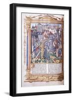 Illuminated Manuscript Depicting a King and His Army before a City, 1503-04-Jacques De Besancon-Framed Giclee Print