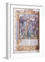 Illuminated Manuscript Depicting a King and His Army before a City, 1503-04-Jacques De Besancon-Framed Giclee Print