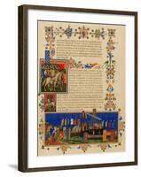 Illuminated Manuscript Page Depicting the Crusades, in French-null-Framed Giclee Print