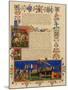 Illuminated Manuscript Page Depicting the Crusades, in French-null-Mounted Giclee Print