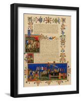 Illuminated Manuscript Page Depicting the Crusades, in French-null-Framed Giclee Print