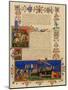 Illuminated Manuscript Page Depicting the Crusades, in French-null-Mounted Giclee Print